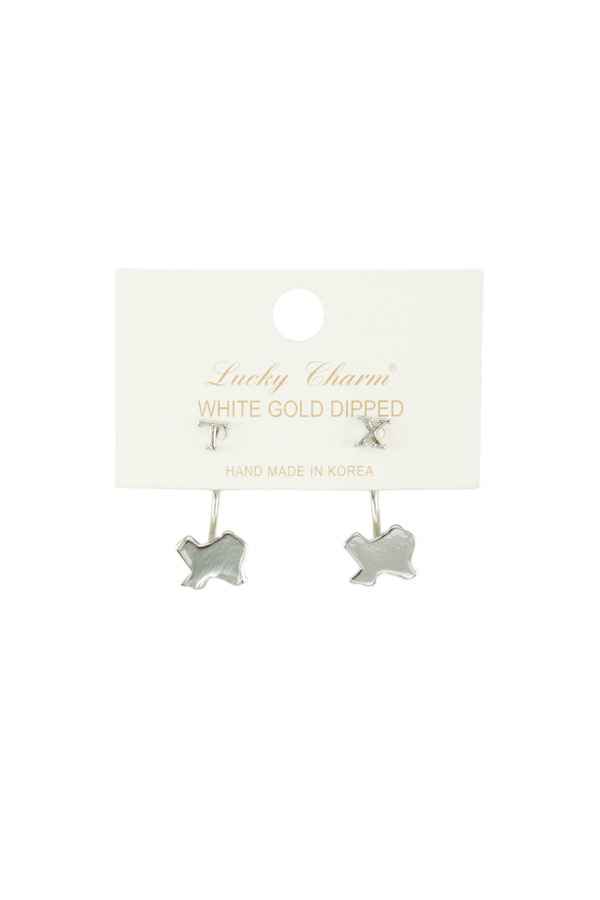 TX Initial with State Dangle Earring 