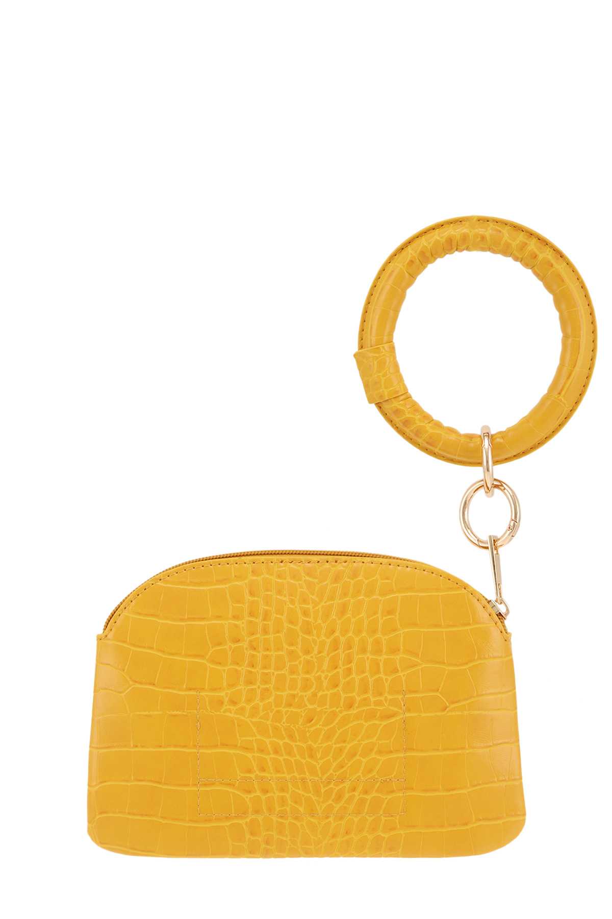 Crocodile Texture Pouch Bag with Handle