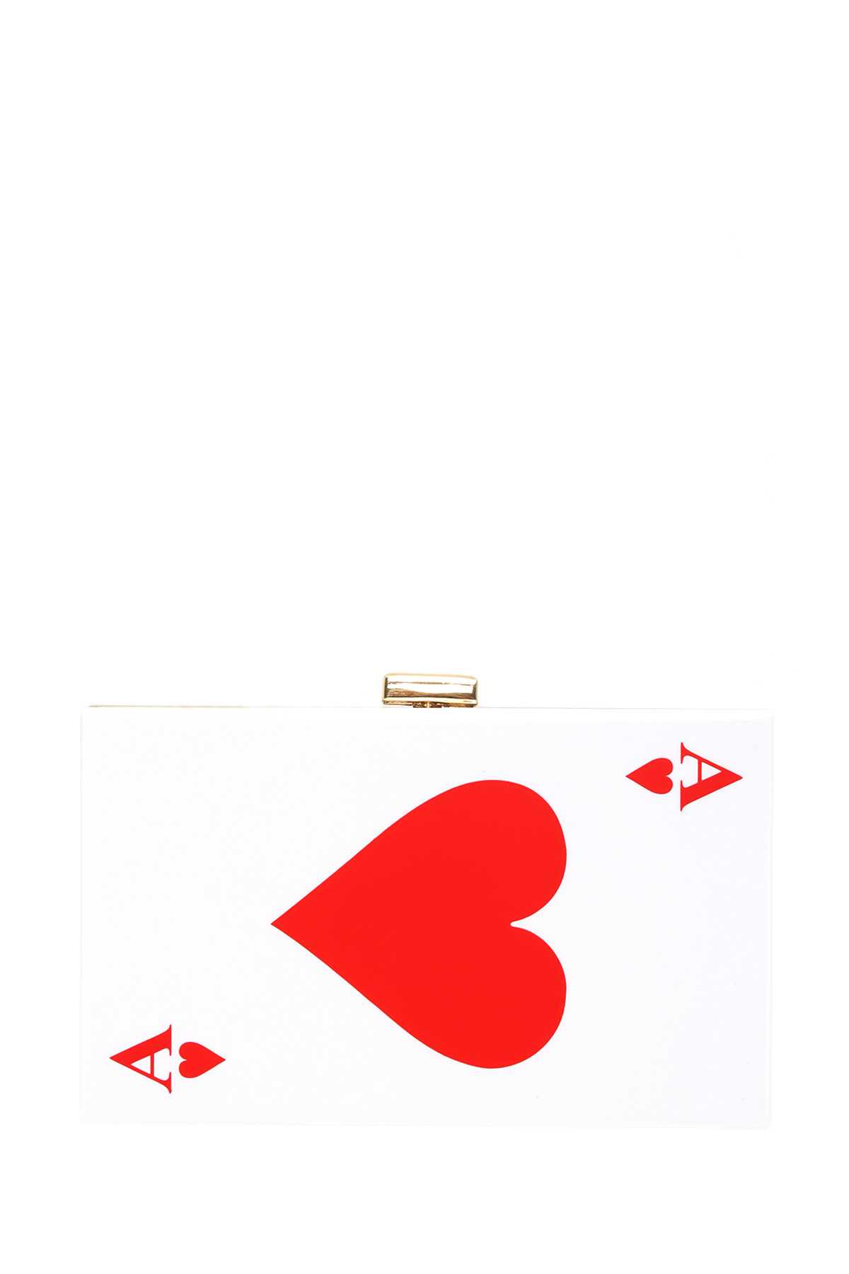 Ace Heart Card Clutch Evening Bag