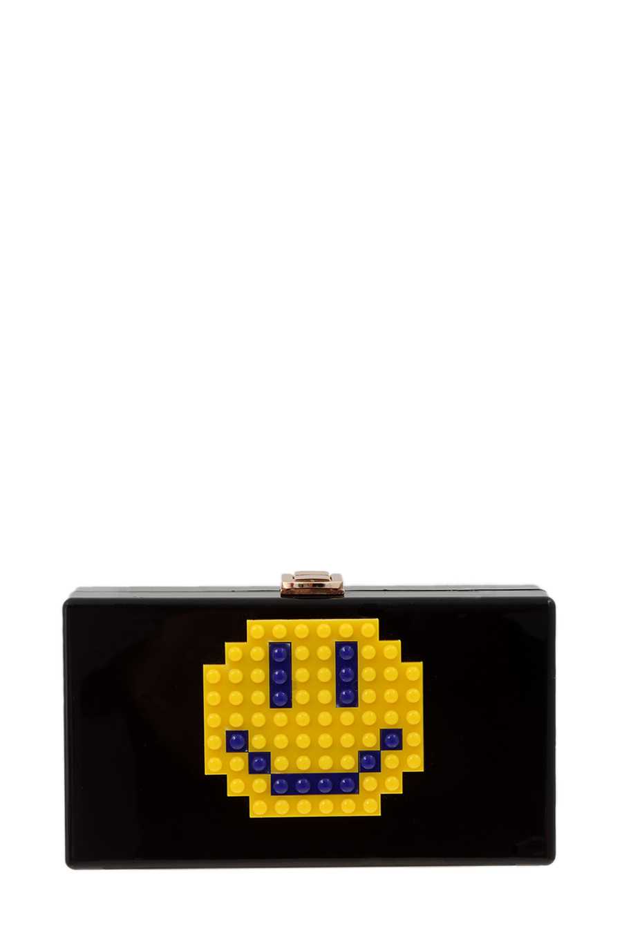 Pixelated Smiley Face Clutch Evening Bag