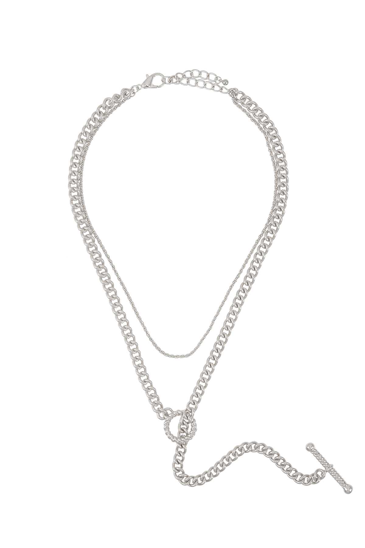 OT Buckle Chain Layered Necklace