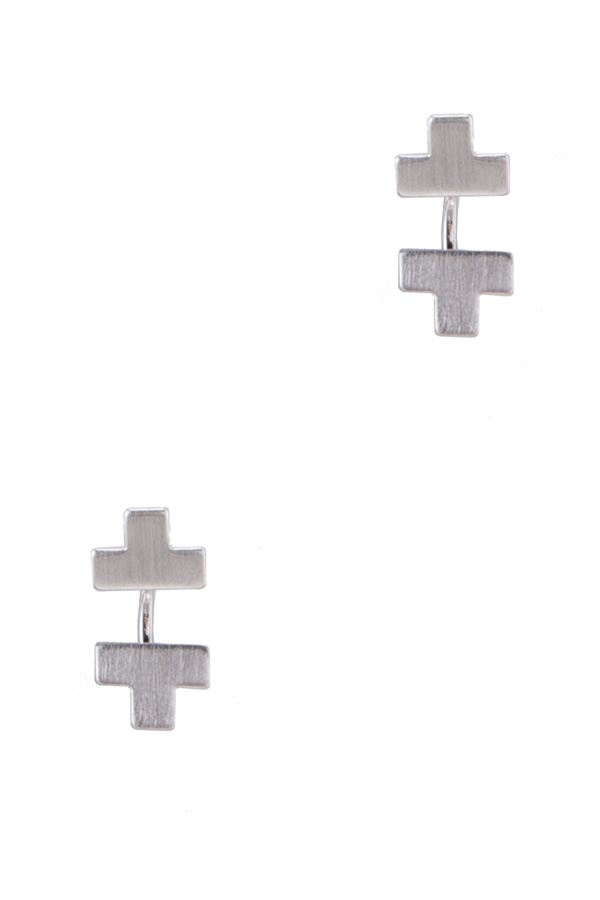 Double tetris pieces stud earrings