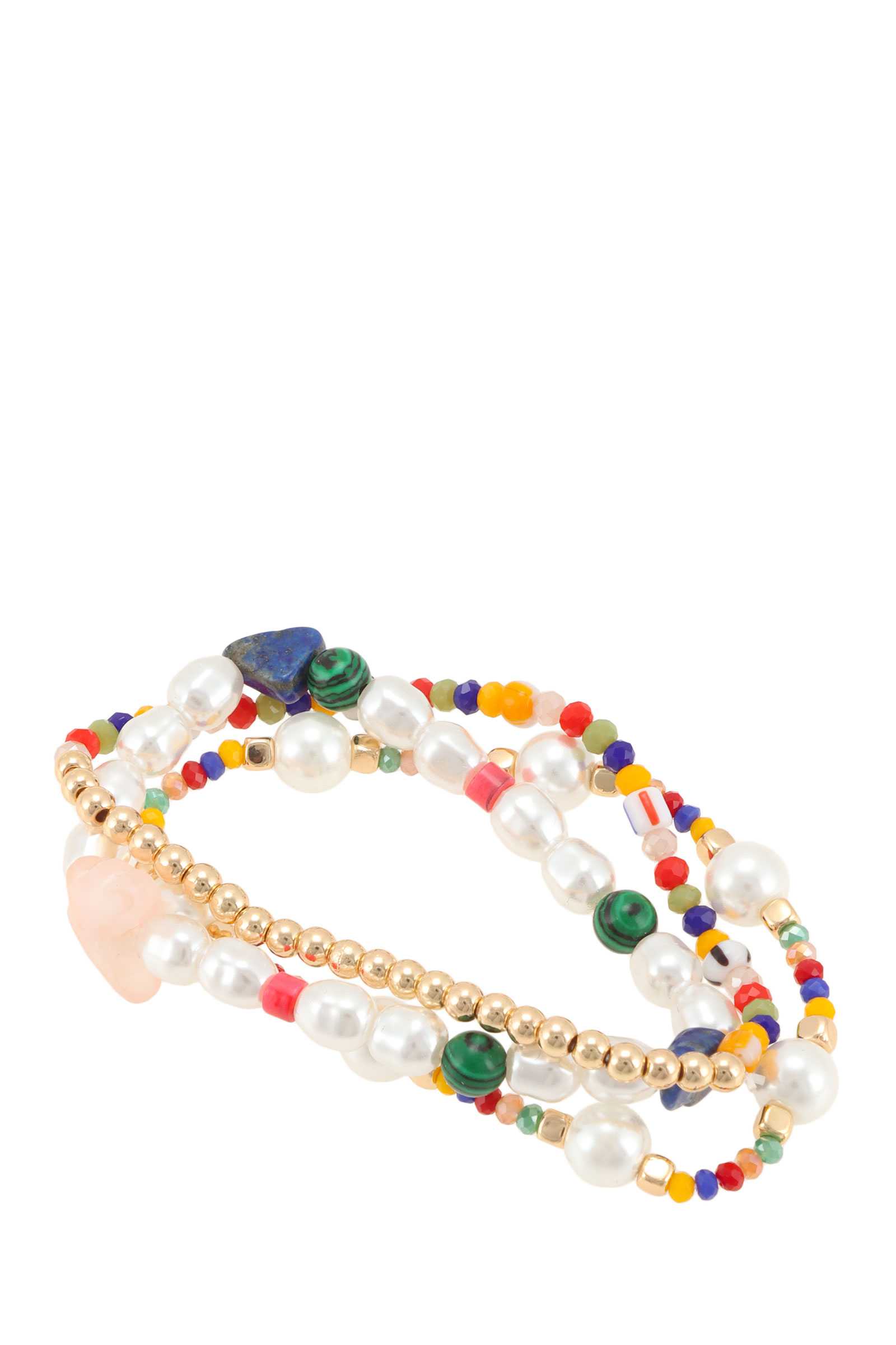 Multiple Beads Layered Stretch Bracelet