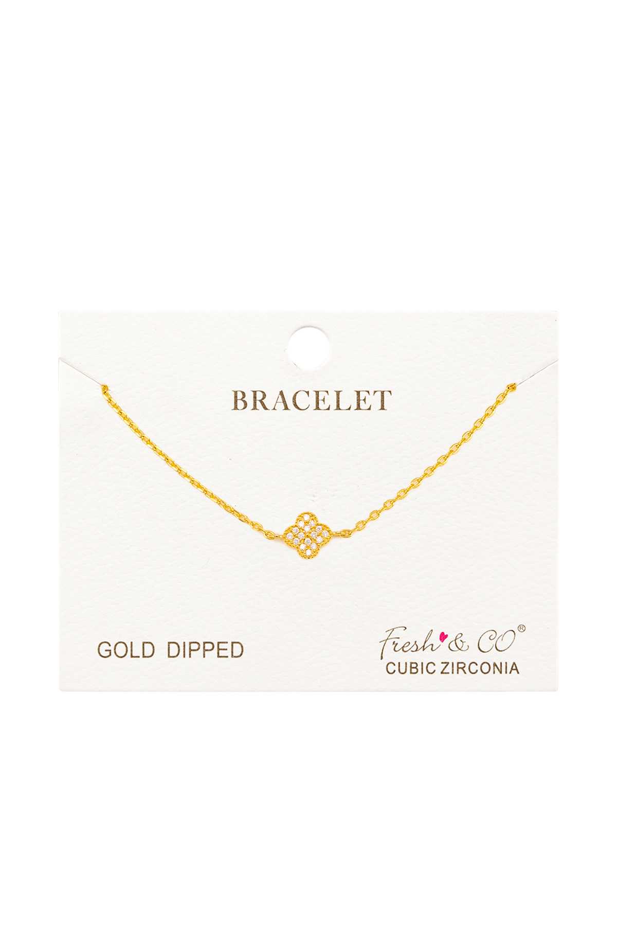 Gold Dipped Cubic Flower Bracelet